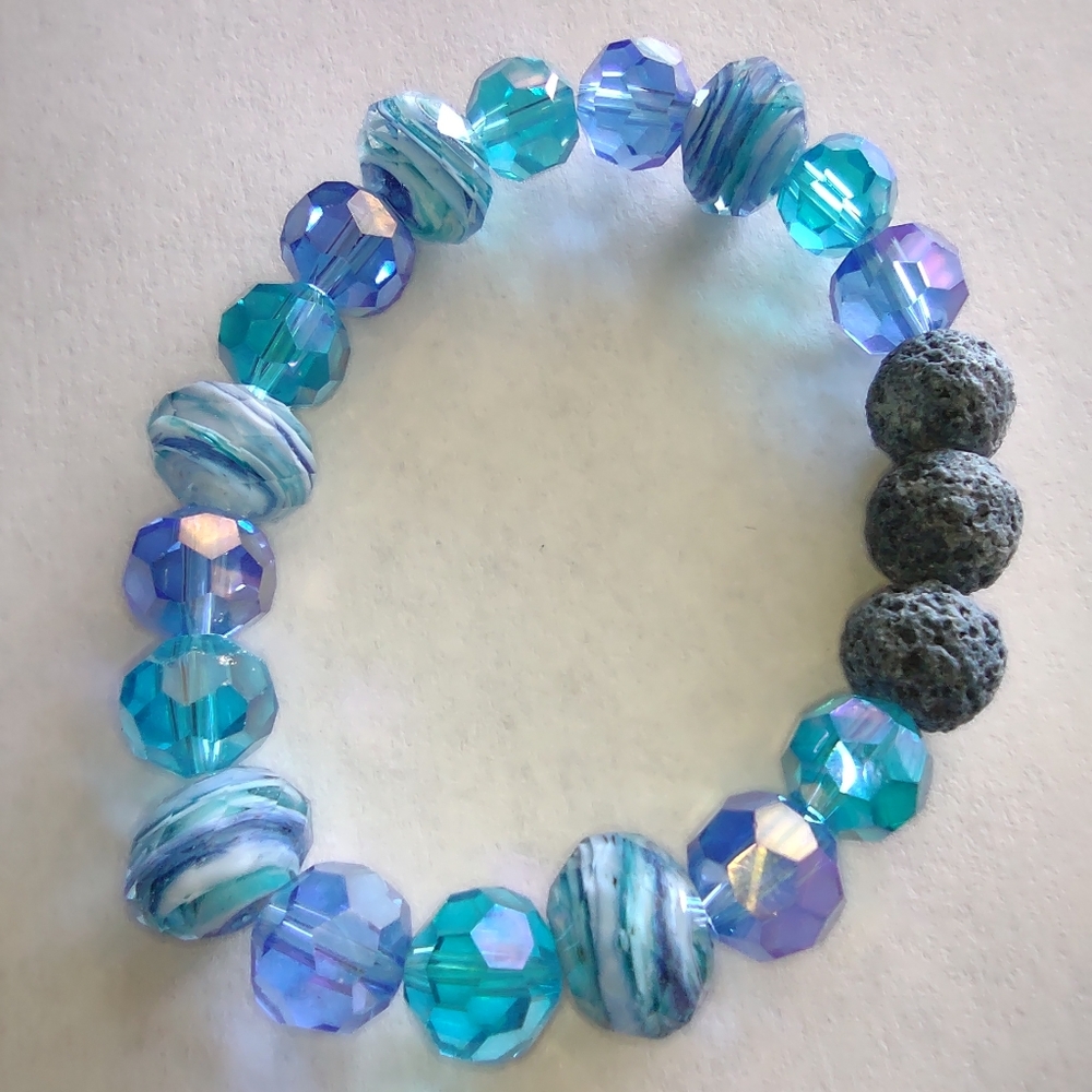 Handmade Aromatherapy Lava Stone Beaded Bracelet